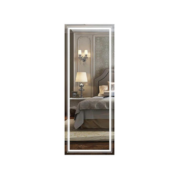 Full Length Wall Mirror with Lights 55 x 21 White Frameless LED Dressing Mirror